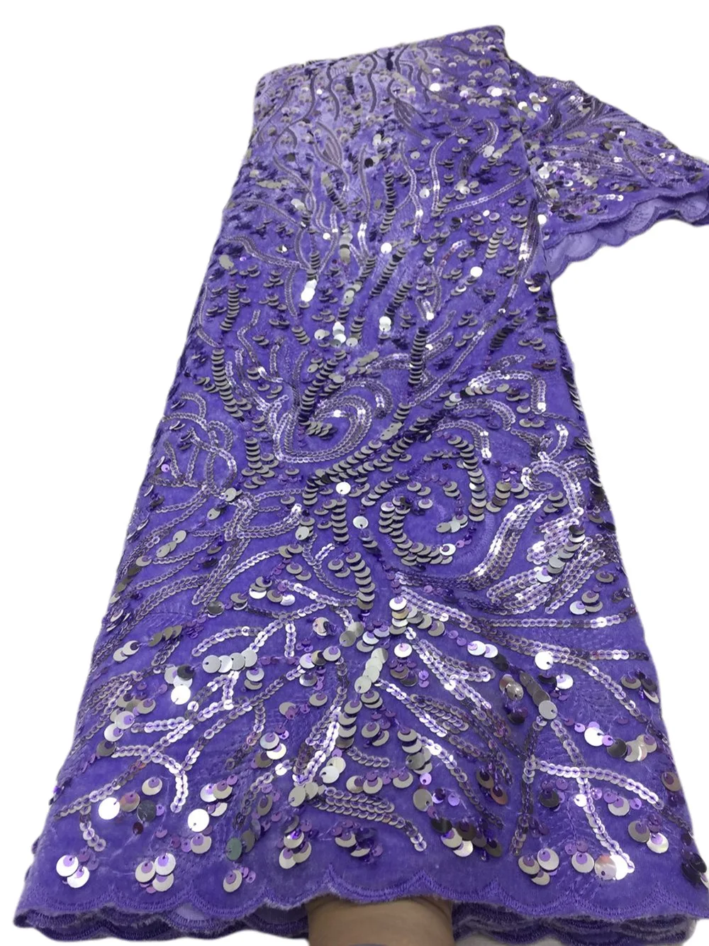 2020 el Último Diseño de Terciopelo Azul de la Tela de Encaje de Alta Calidad de Encaje francés Con Lentejuelas de tela Para el Vestido de Fiesta 2