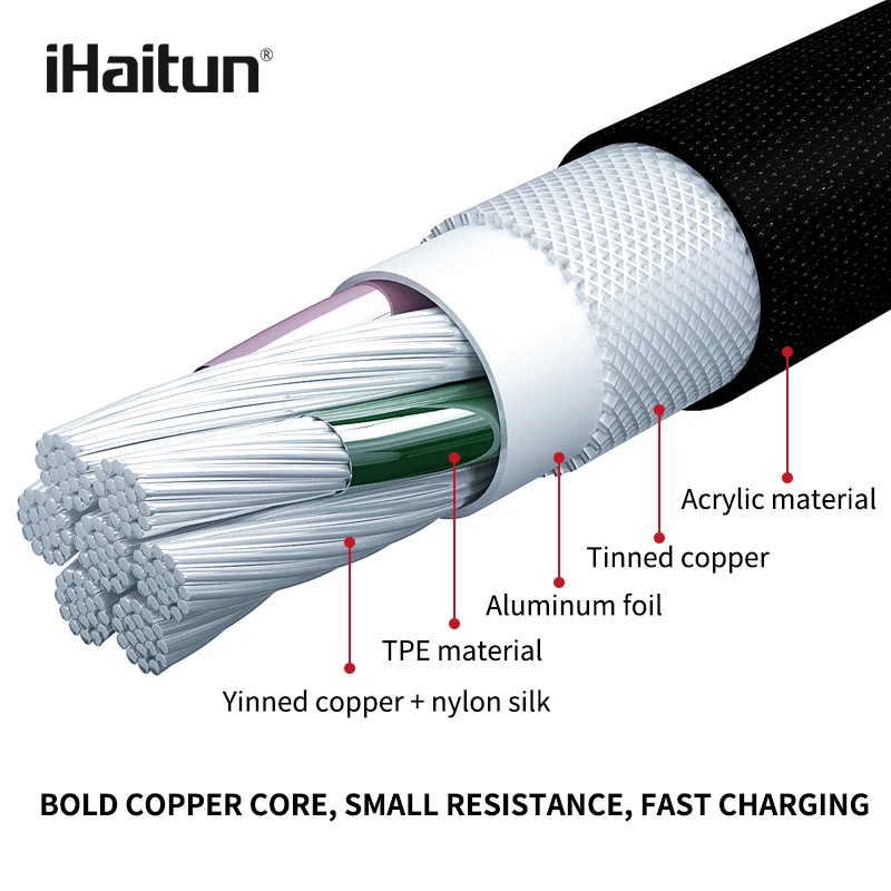 IHaitun 5A USB Tipo C Cable Para Huawei Mate 20 Honor10 Xiaomi Redmi Cable USB 3.1 Cargador Rápido de Alambre Cable de Datos de Súper Carga Rápida 2