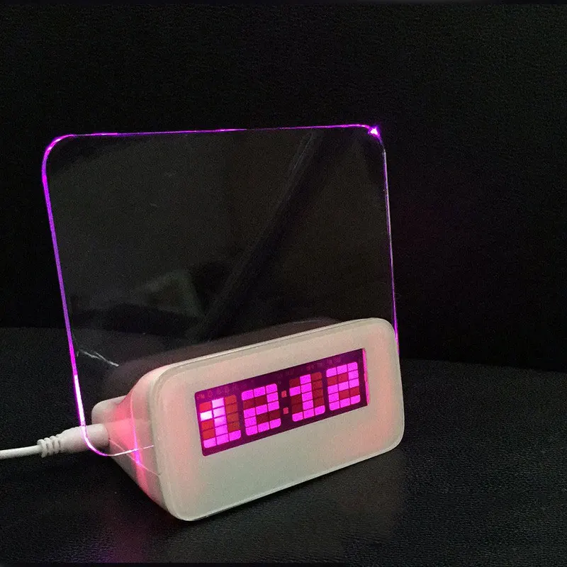 Fluorescente LED Message Board Multifunción Reloj despertador Digital Perezoso Estudiante de Música Creativa de la Alarma del Reloj el Día de san Valentín Regalos 2
