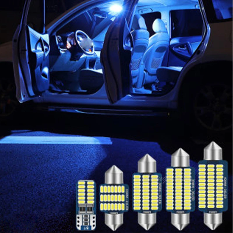 Canbus Libre de Errores Bombillas LED Luces del Interior del Coche Kit de Mapa Domo de Luces de matrícula Kit Para Mazda CX3 CX5 CX7 CX9 Blanco Azul 2