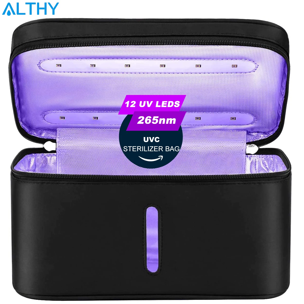 ALTHY 265nm LED UV Esterilizador Bolsa de la Caja del filtro de USB Recargable de la luz de la lámpara UVC Desinfección para Teléfono de la Botella de la Joyería de la Herramienta, etc. 2