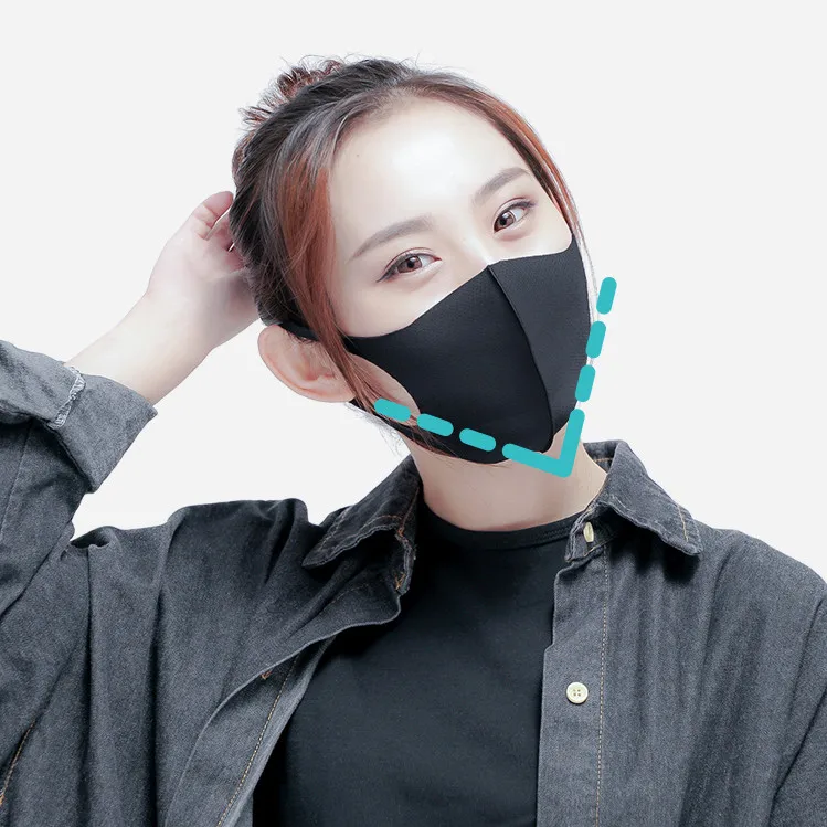 Original Youpin Airpop Ir 5pcs Anti-niebla Cara de la Máscara de negro a prueba de Polvo, lavable, y máscara de protección UV 2