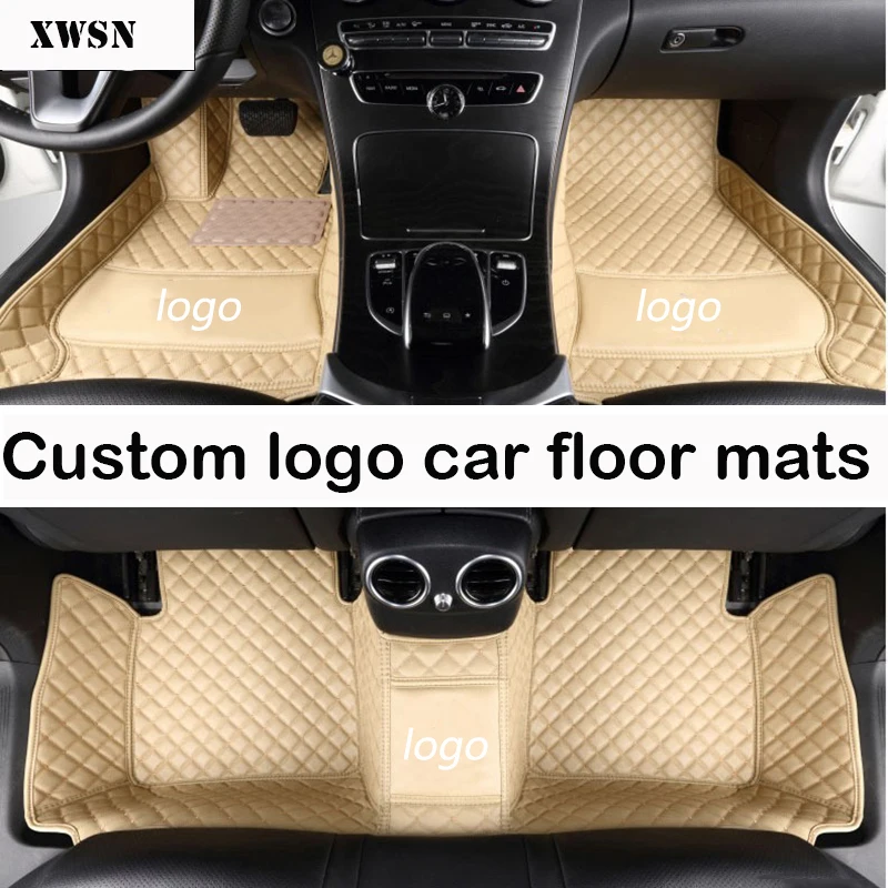 Logotipo personalizado de coche alfombras de piso para vw polo accesorios vw passat b5 b6 golf touran tiguan jetta alfombras de coche 2