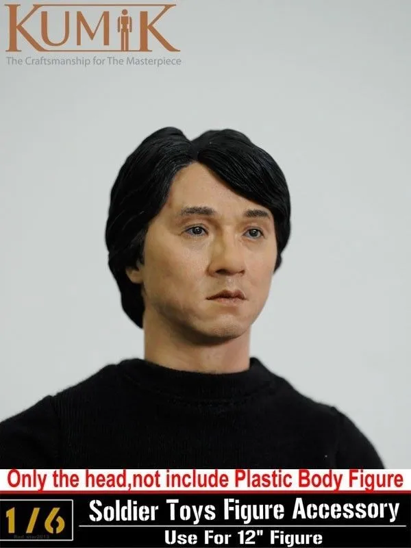 KUMIK 13-41 1/6 Macho Jackie Chan Cabeza Sculpt Modelo de la Figura de Acción de la Colección de Muñecas Juguetes de Regalo 2
