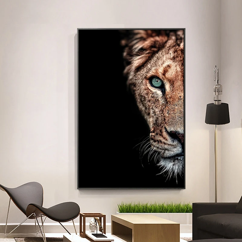 El león y la leona Lienzo Pinturas En La Pared de Arte Moderno Decorativo Posters Y las Impresiones de la Lona de Arte Fotos de Animales por Habitación 2
