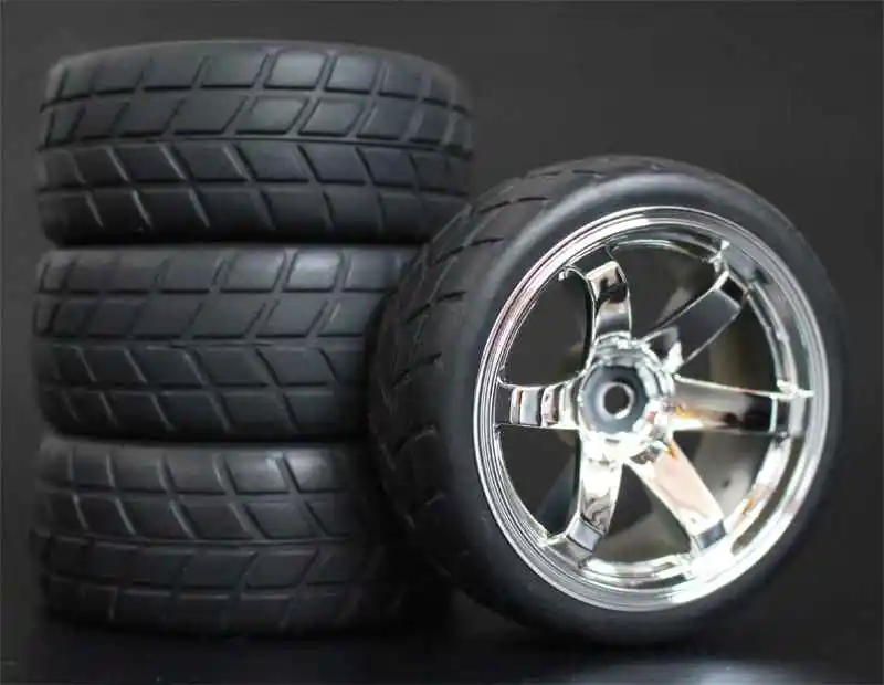4pcs RC Neumáticos para 1/10 de Plástico y Ruedas de 26 mm de Espuma de Insertar En Carretera Coche HPI HSP Piezas de Repuesto 706 2