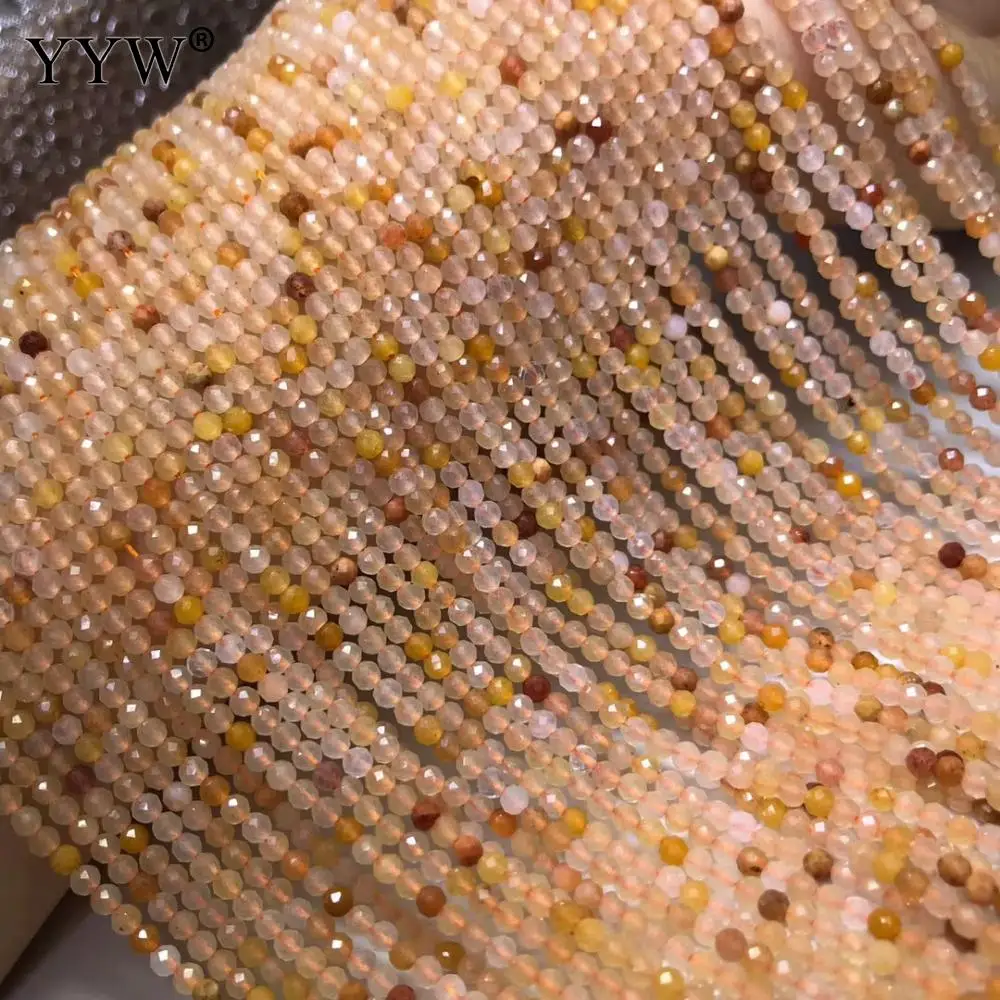 Amarillo Natural Jades de la Joyería de Perlas Haciendo 3mm de piedra de la Gema de la Ronda Suelta Perlas Mayorista 15inch de BRICOLAJE Pulsera del Collar de los Pendientes 2