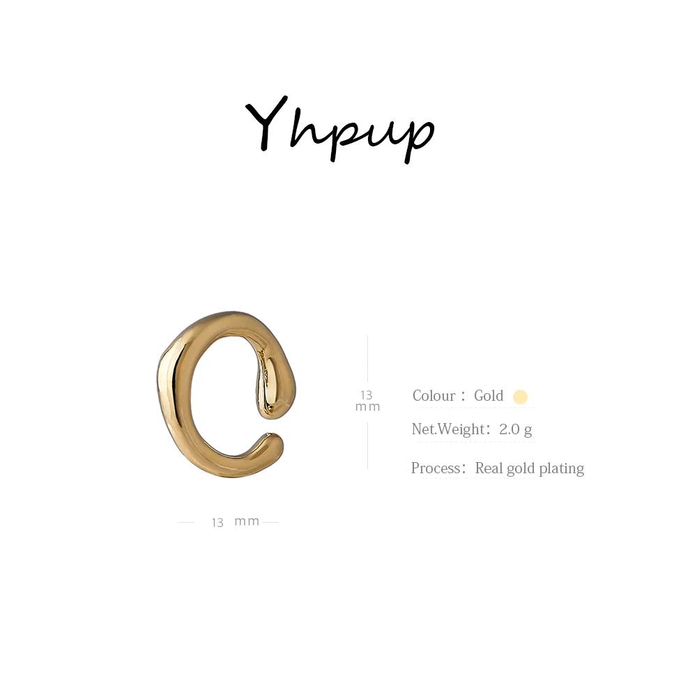 Yhpup Nuevo Diseño de Metal clip de Oreja Pendientes Sin Perforación Geométricas Ronda Oído Brazalete de Metal Simple Cartílago de la Joyería de Regalo de 2020 2