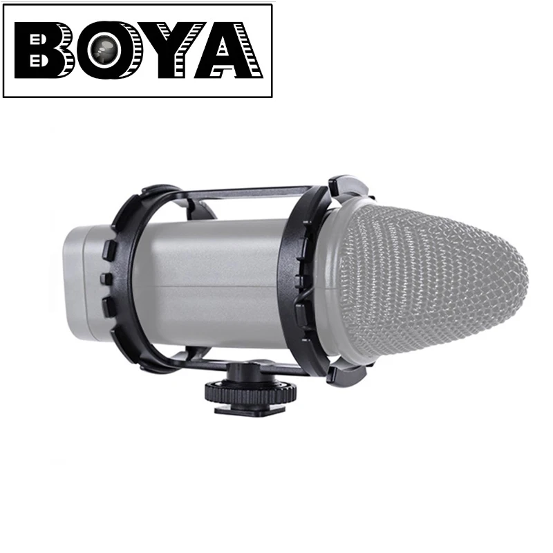 BOYA BY-C03 Profesional de Micrófono de Choque de Montaje para VM300PS POR-V02 40mm-48 mm Micrófono en la Cámara RÉFLEX digital Videocámara Zoom H1 Frío Zapato 2