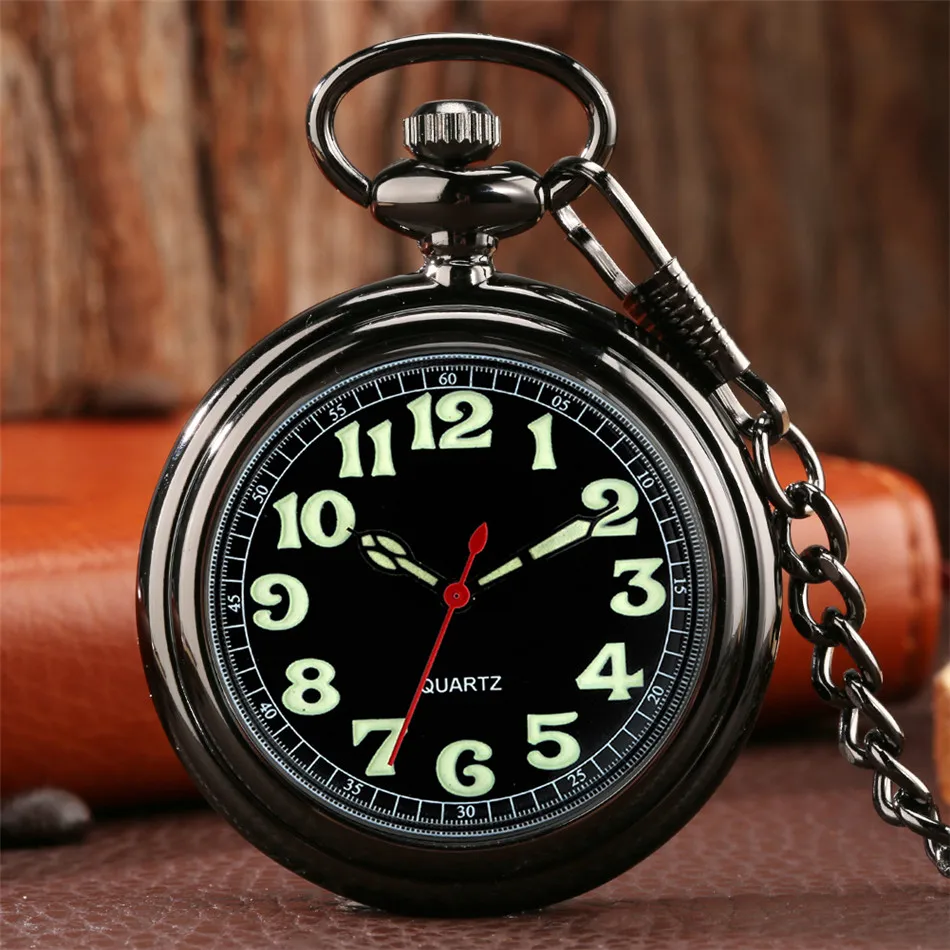 Luminoso Números Arábigos Vintage Reloj De Bolsillo De Cuarzo Llavero De Bolsillo De La Cadena De Frío Colgante De La Joyería Reloj De Regalos Hombres, Mujeres Y Niños 2