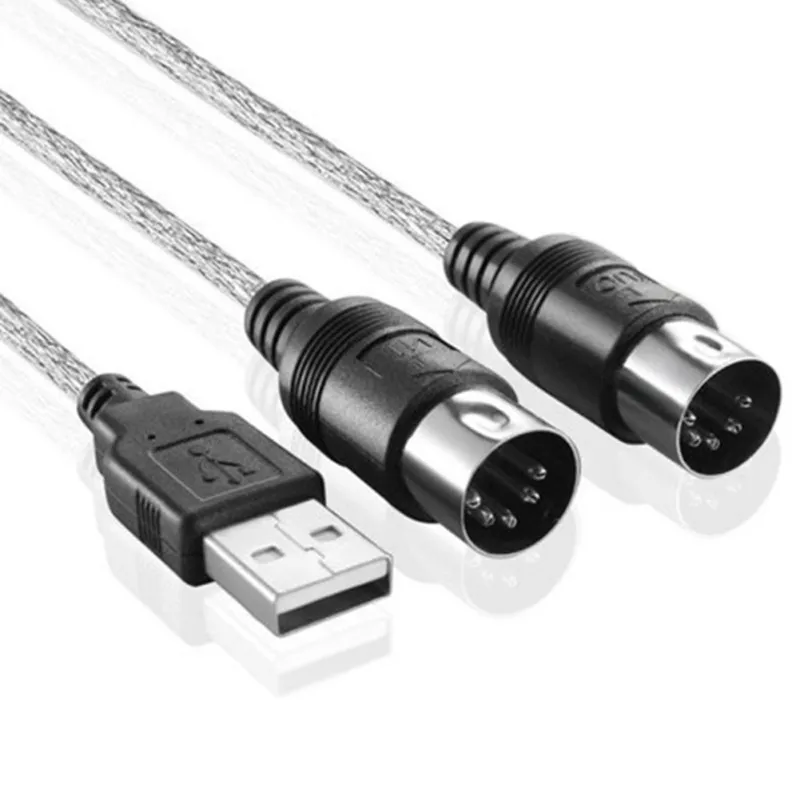 Cable MIDI-USB Convertir USB del Adaptador EN la SALIDA de la Interfaz MIDI Cable Convertidor de Música de PC Teclado Cables del Adaptador De 16 Canales 2