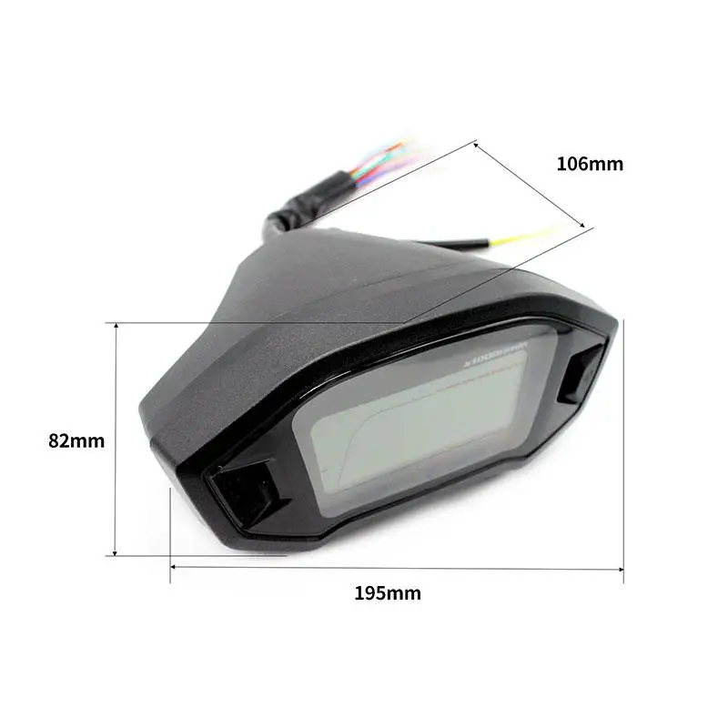 12V Motocicleta LCD Digital Indicador del Velocímetro de la Motocicleta tacometro moto de Color de luz de fondo impermeable Odómetro velocimetro moto 2