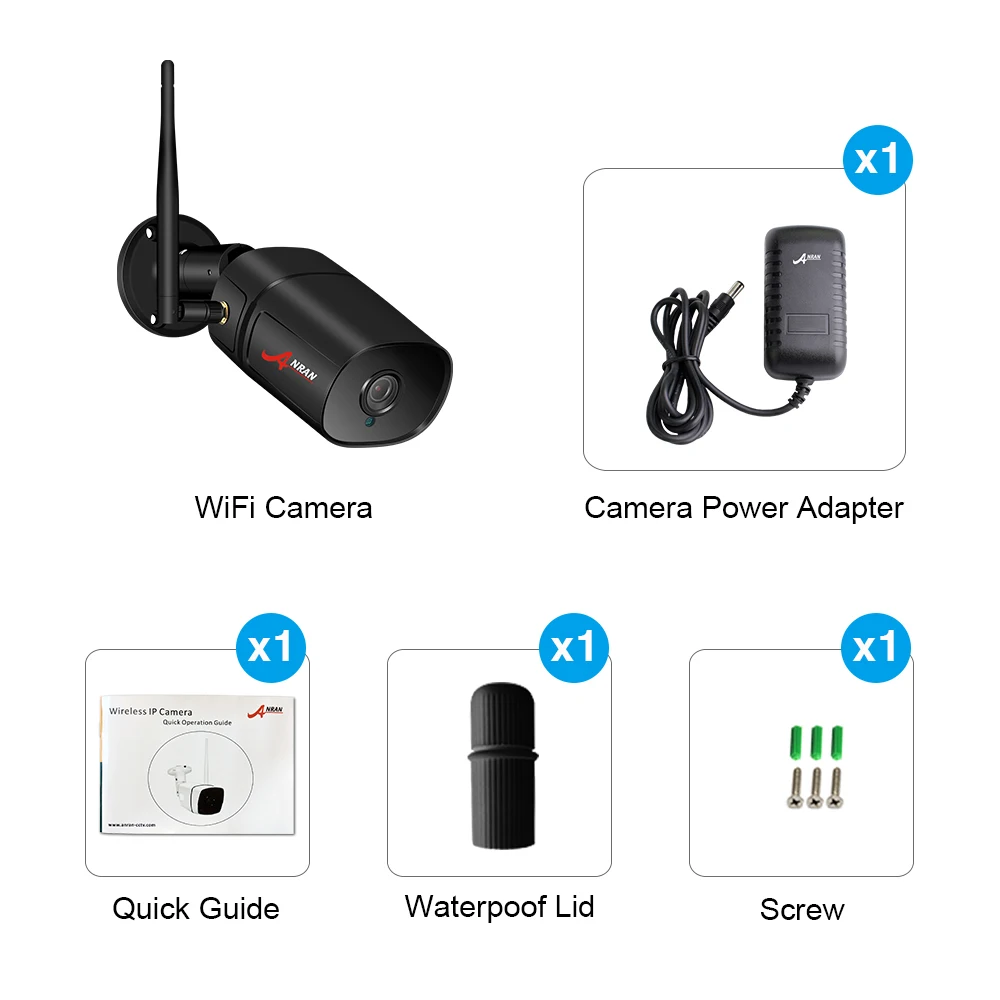 ANRAN 2.0 MP Cámara IP Wi-fi Impermeable al aire libre de HD de Vídeo de Vigilancia de la Cámara de Seguridad Incorporado en la Ranura de la Tarjeta SD Wifi de la Cámara 1080P 2