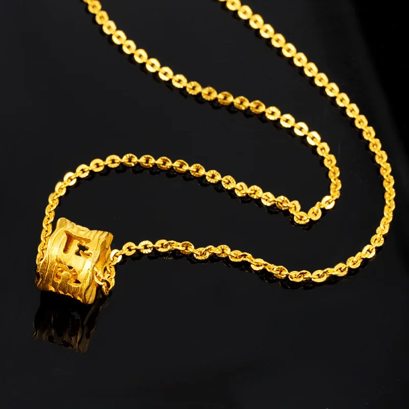 Última Collar De Oro Diseños Mantener El Color No Se Desvanecen Seis Palabra De Transferencia De Perlas Colgante De Collar 2