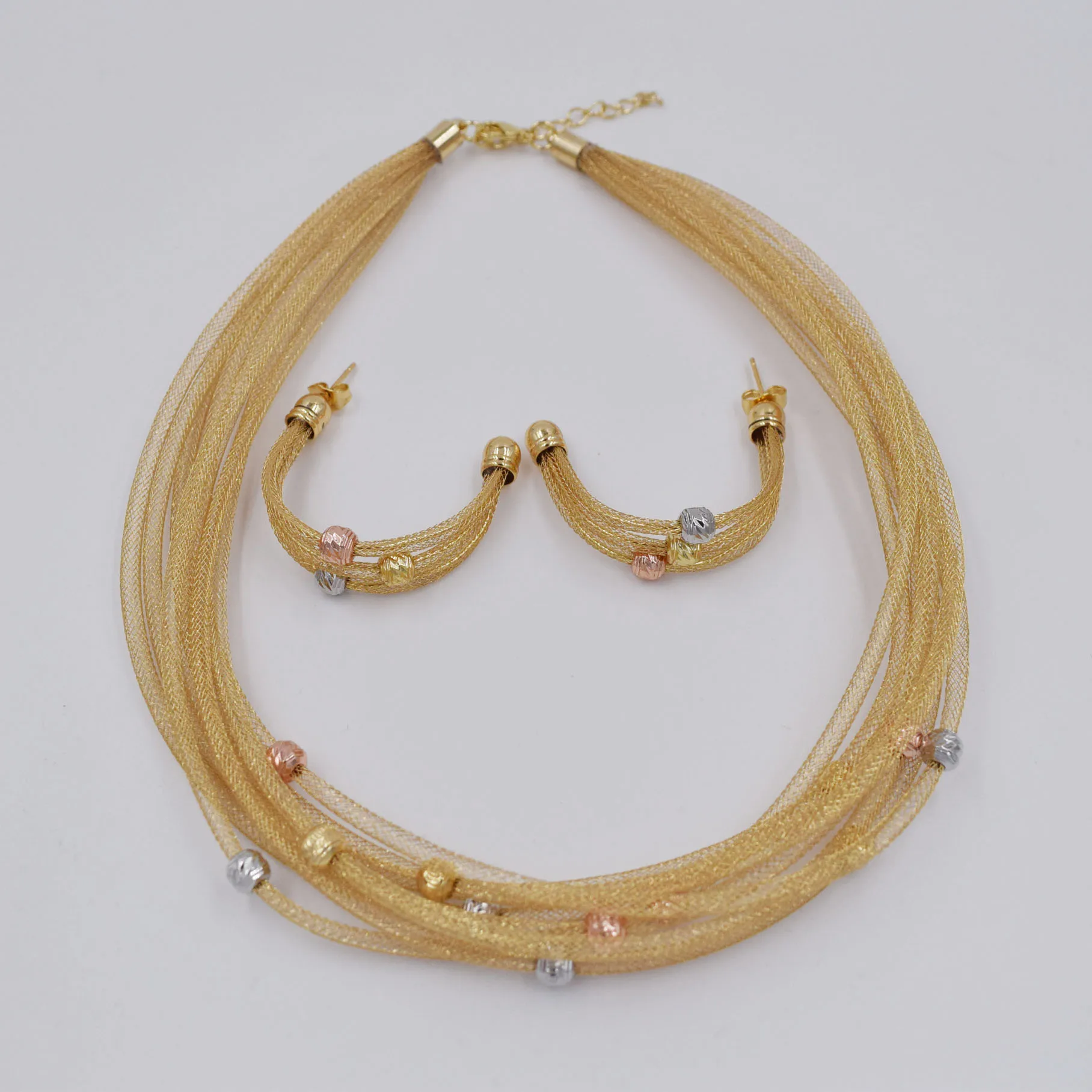 Nuevo Oro Rosa / Oro Color de la Gota de los Pendientes del Collar de la Conjunto por Parte de las Mujeres de Plata de la Bola del Color de la Joyería Conjuntos de 2020 2