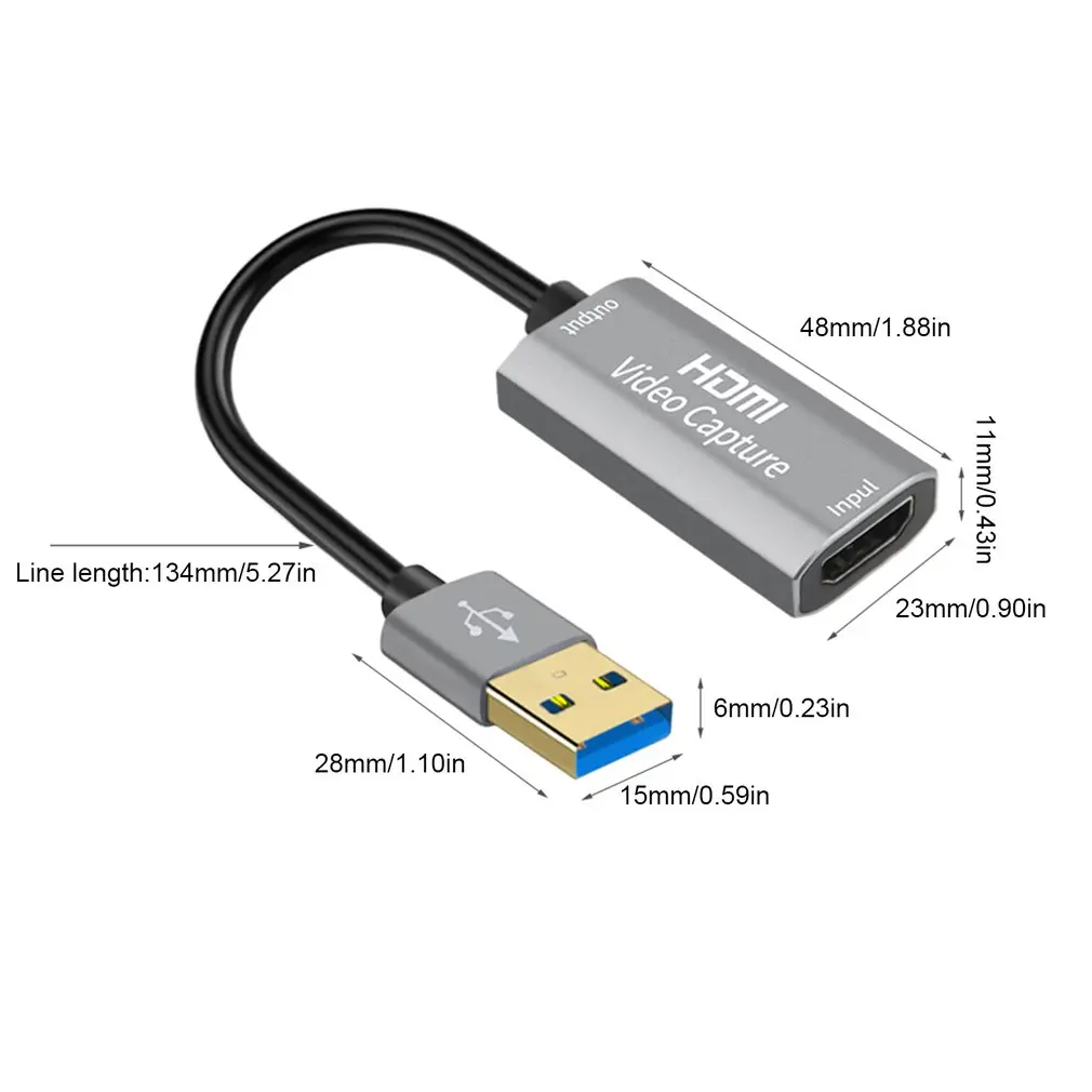 USB 3.0 Tarjeta de Captura de Vídeo de 1080P a 60 fps en 4K HDMI Video Grabber Cuadro para Macbook PS4 Juego de Cámara de video Streaming en Vivo 2