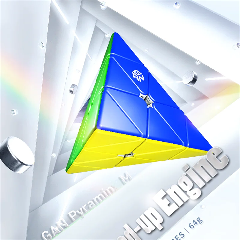 2020 GAN Pirámide de 3x3x3 Magnético de la Pirámide de 3x3 mgaico Cubo Mejorado Núcleo de Posicionamiento de Imanes Triángulo de Velocidad Gan cubo 2