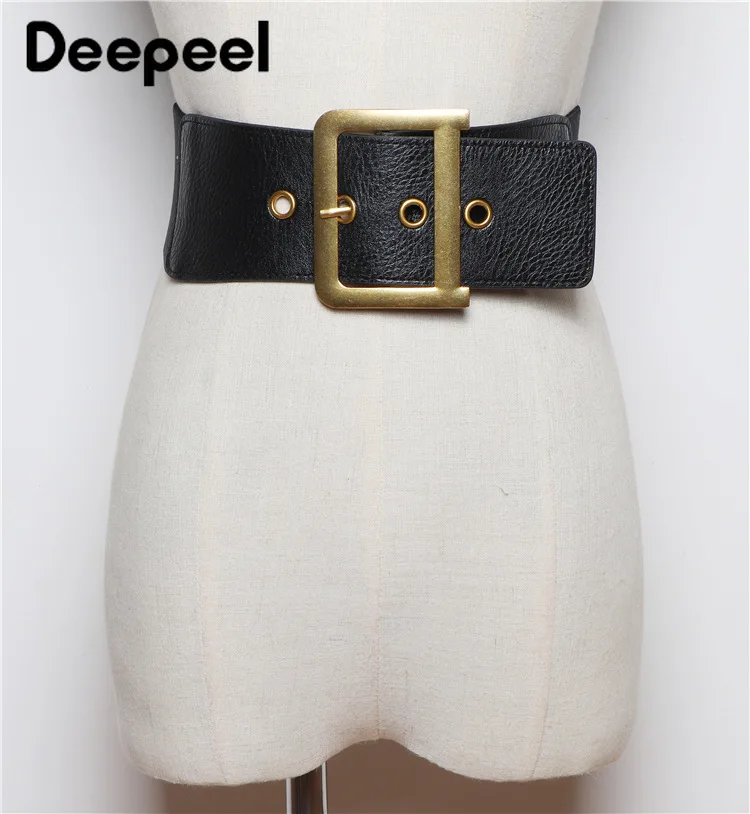 Deepeel 1pc 7.5-9 cm*62-68 Nuevos Womens Cinturones Anchos Mujer Elástica Hige de la Cintura de la Correa de Cuero Accesorios de Moda Faja Yk709 2