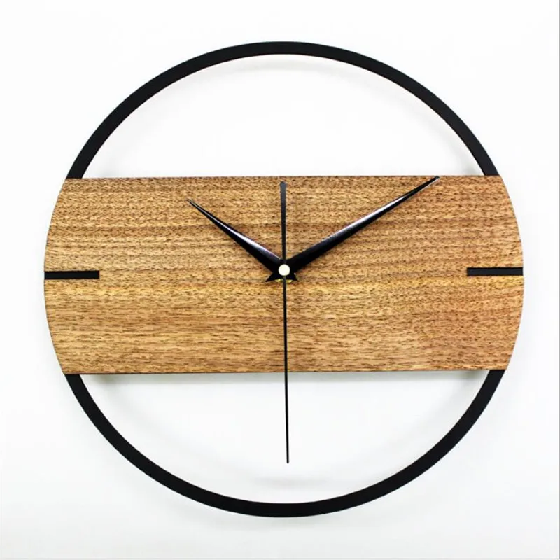 De estilo europeo simple reloj de pared de madera nórdica casa del reloj estudio de la oficina de arte de la pared de la decoración minimalista, de diseño moderno reloj 2