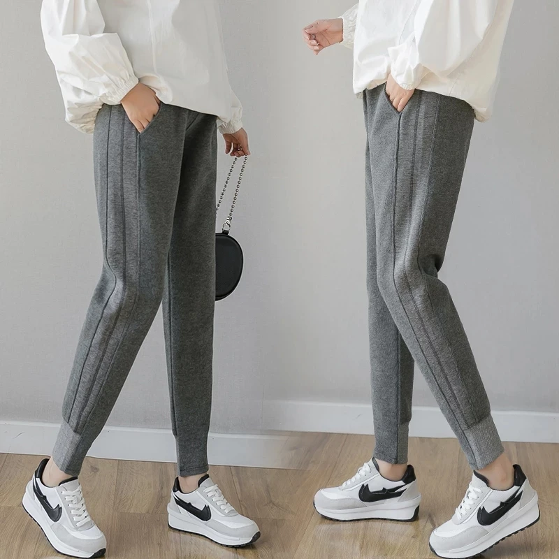 2020 otoño de algodón harén pantalones de cintura alta barriga deportes pantalones casuales 2