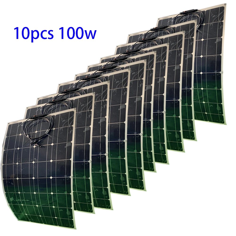 20Pcs MASCOTA Flexible panel solar 100W y 2pcs Sólido Rígido panel solar 100w y 2pcs de 100W sunpower semi flexible panel solar 2