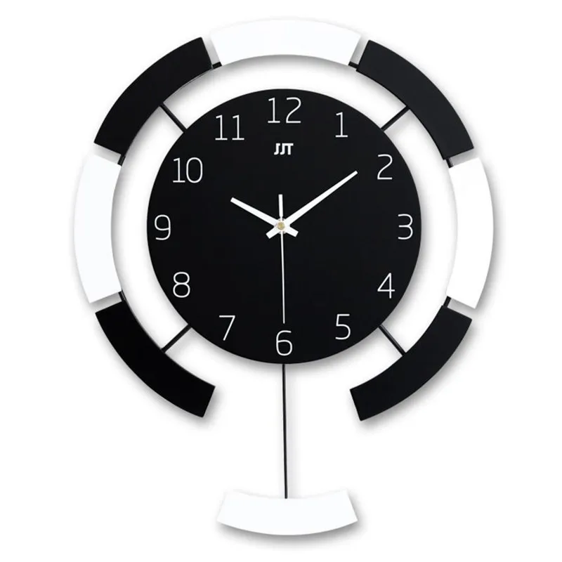 Nórdica de estilo Sencillo y moderno diseño de oscilación del reloj de pared para la sala de estar creativo reloj de madera casa de arte de la decoración del reloj de cuarzo 2