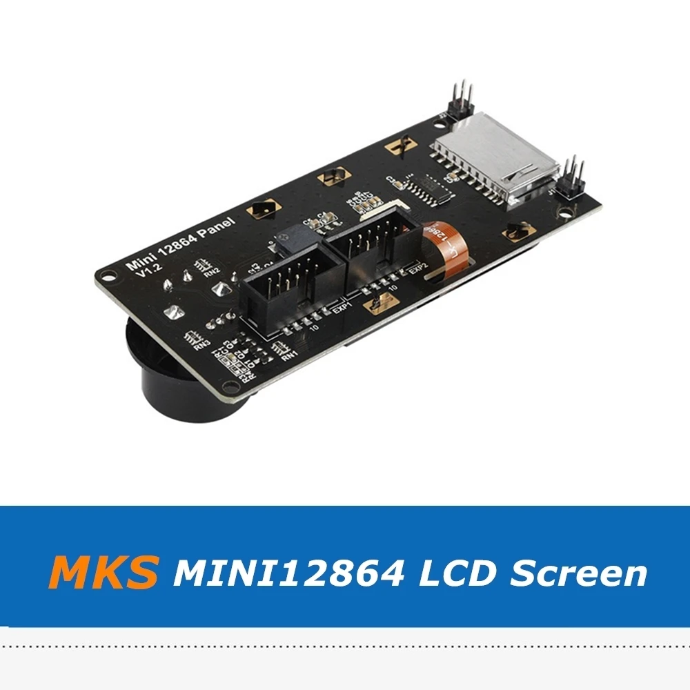 1pc MKS MINI12864 Pantalla LCD Mini 12864 Smart Panel de la Junta Con la Tarjeta del SD de la Ranura de Soportes de Marlin Para Piezas de la Impresora 3D 2
