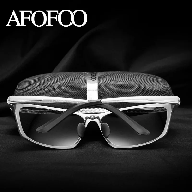 AFOFOO de Aluminio Magnesio Polarizado Gafas de sol de Marca Diseño de la Plaza manejo de Hombres Gafas de Sol Masculinas UV400 Tonos Gafas 2