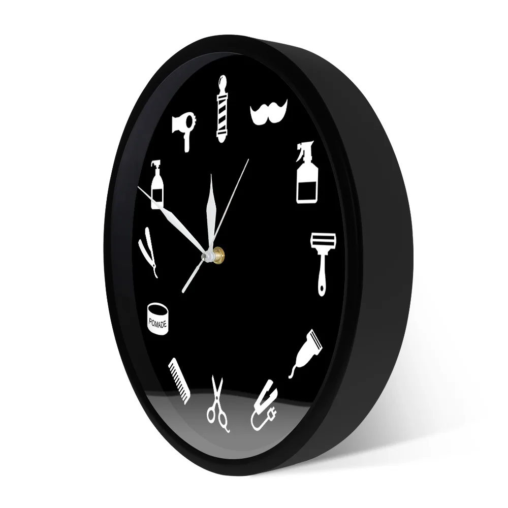 El Estilista De Negocios Letrero De Pared Peluquería Herramientas Diseñadas Reloj De Pared Del Salón Artista De La Decoración Del Hogar, Tienda De Barbero Polo Salón De Belleza Reloj De Pared 2
