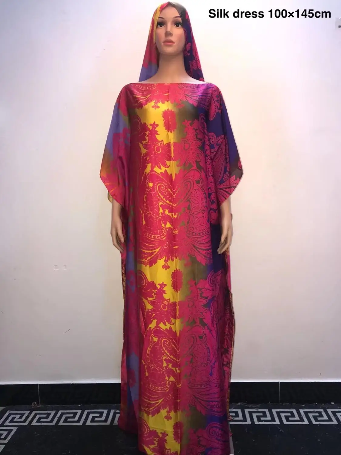 Increíble impreso Kaftan los Vestidos de Seda Populares de Malasia Estilo de las mujeres Musulmanas vestido de seda africanos vestidos para las mujeres 2