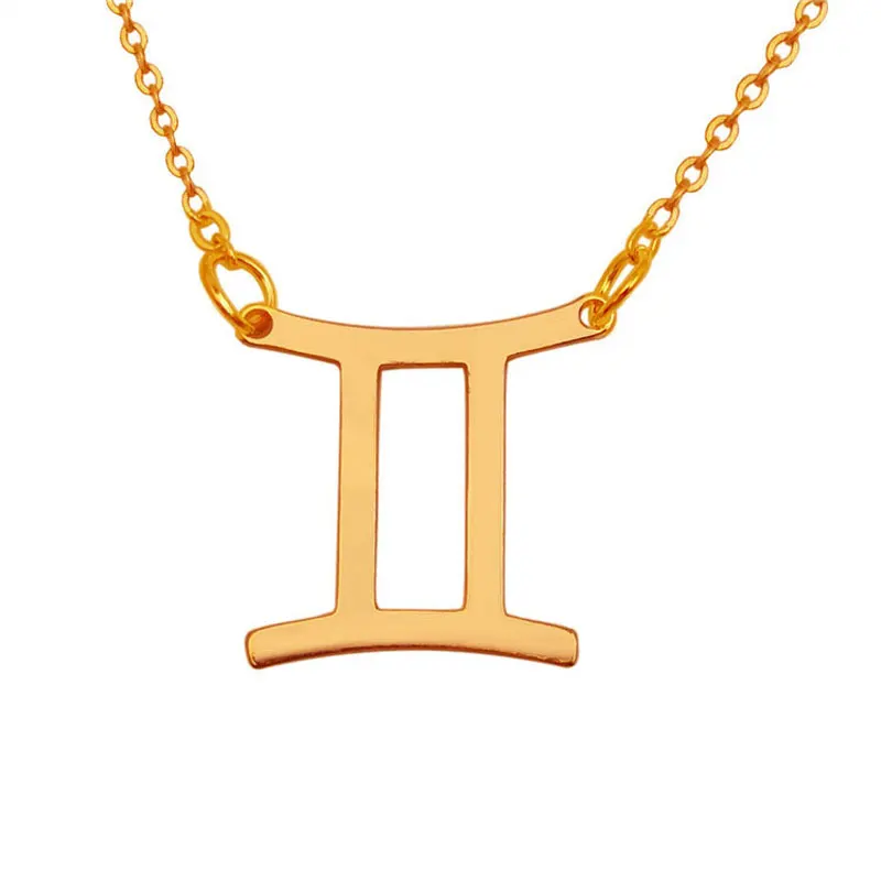 12 Constelación Collar Signo del Zodiaco Collar de Cadena de Oro Colgante de Collares de la Joyería de Regalo de Cumpleaños para las Mujeres de los Hombres 2