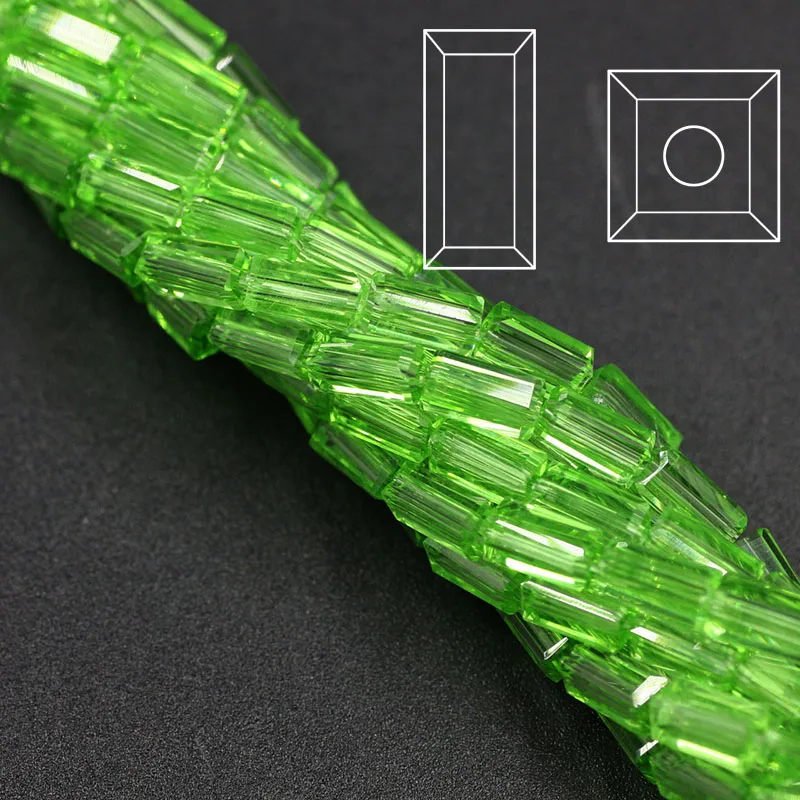 Facetas Rectangulares de Perlas de Vidrio Para la Fabricación de Joyas a Granel 2X4/3X6/4X8/6X12MM Plaza de Perlas de Cristal Collar De la Pulsera de DIY Manualidades 2
