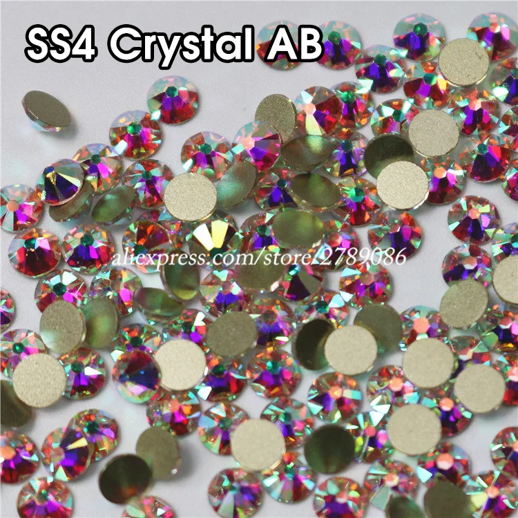 1440pcs/lote ss4 (1.4~1.6 mm) Cristal AB Rhinestone para el Arte del Clavo de la parte Posterior Plana de la No Revisión de Pegamento de Uñas de Arte de diamantes de Imitación 2