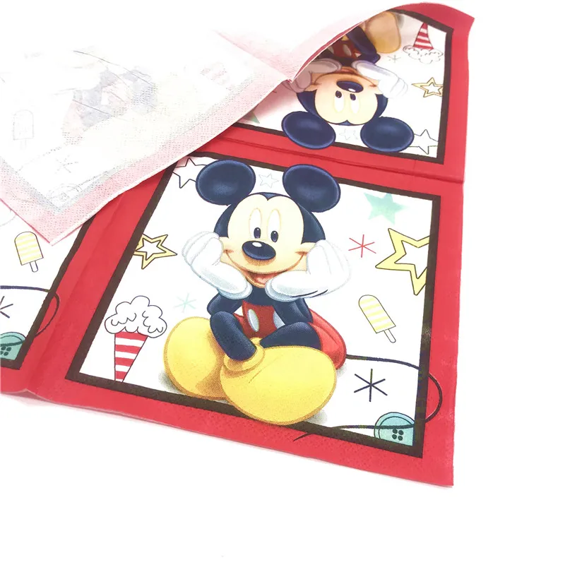 Disney Rojo Diseño de Mickey Mouse de Papel Manteles Vajillas Conjunto de Niño de Cumpleaños de la Fiesta de la Familia fuentes de la Decoración de 81Pc/51Pc 2