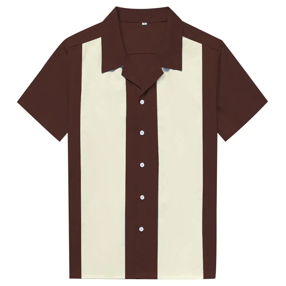 SISHION de Manga Corta de Verano de los Hombres Camisas de ST108 L-3XL Más el Tamaño de Ropa de Hombre Blusa de Algodón de Bolos Vintage Camiseta 2