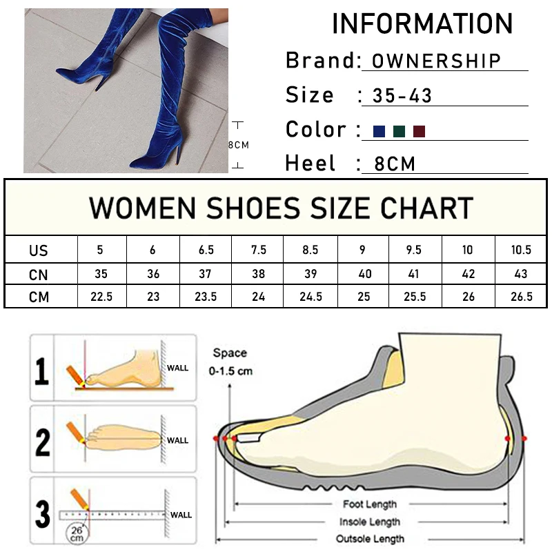 La mujer de Gamuza Más de la rodilla Botas de Punta de Dedo de la temporada Otoño-Invierno Tejido elástico de Mujer Sexy Delgada zapatos de Tacón Alto Zapatos de 2020 Calzado para dama 2