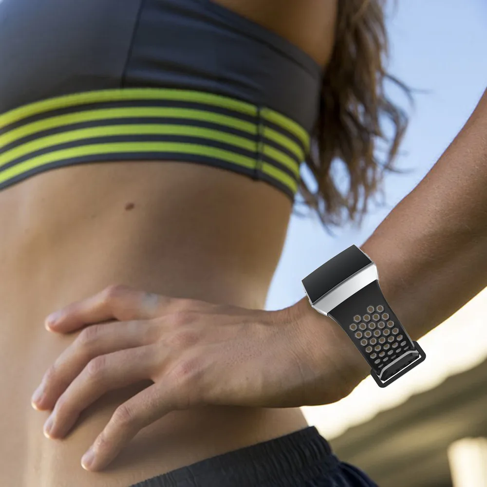 Bandas de reloj para Fitbit Iónica Bandas de Accesorios de Silicona Deporte con Correa de Acero Inoxidable Hebilla de Metal para Fitbit Iónica Pulsera 2