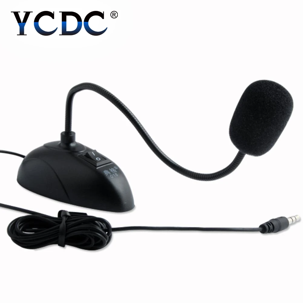 YCDC Soporte Flexible Mini Estudio del Habla de Micrófono conector de 3,5 mm de Micrófono de cuello de ganso con Cable de Micrófono para Ordenador PC Portátil 2
