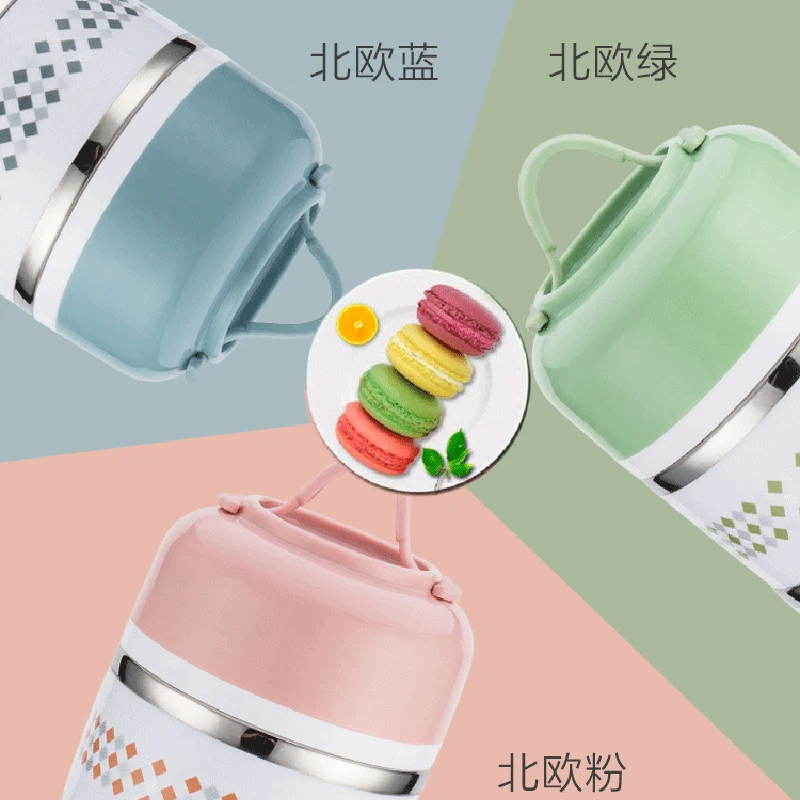 Japonés Termo Caja de Almuerzo para el Envase de Alimento impresora Térmica Portátil Caja de Almuerzo Lindo Caja Bento Lonchera Estanco 2 3 Capas 2