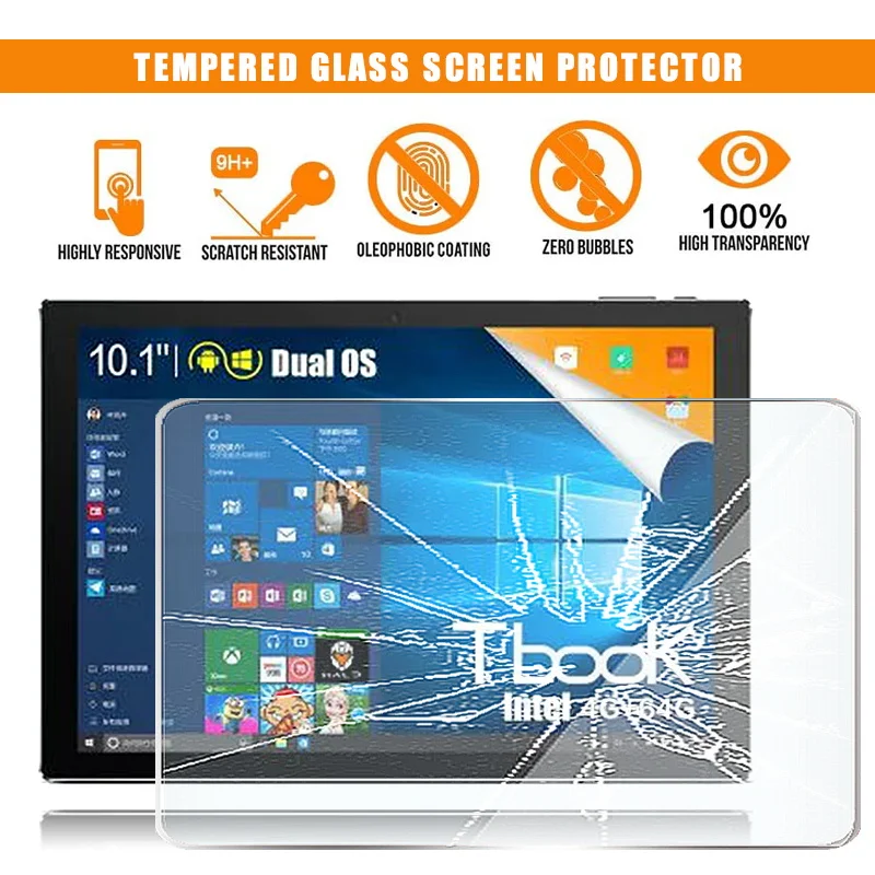 Para la Teclast Tbook 10 Tablet de Pantalla de Cristal Templado Protector de 9H Premium Resistente a los Arañazos, Anti-huella digital HD Película Transparente de la Cubierta 2