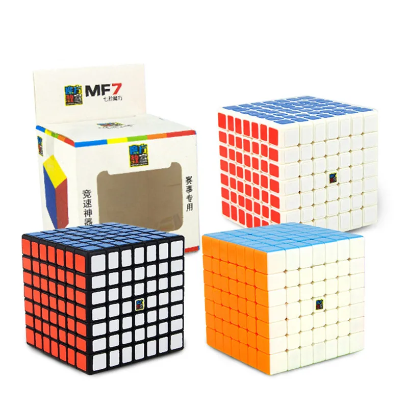 MofangJiaoshi MF7 7x7x7 Cubo de la Velocidad 7Layers Negro Stickerless Neo Rompecabezas de 7x7 Cubo Magico 7*7*7 la Educación de los Cubos de los Juguetes Para los Niños 2