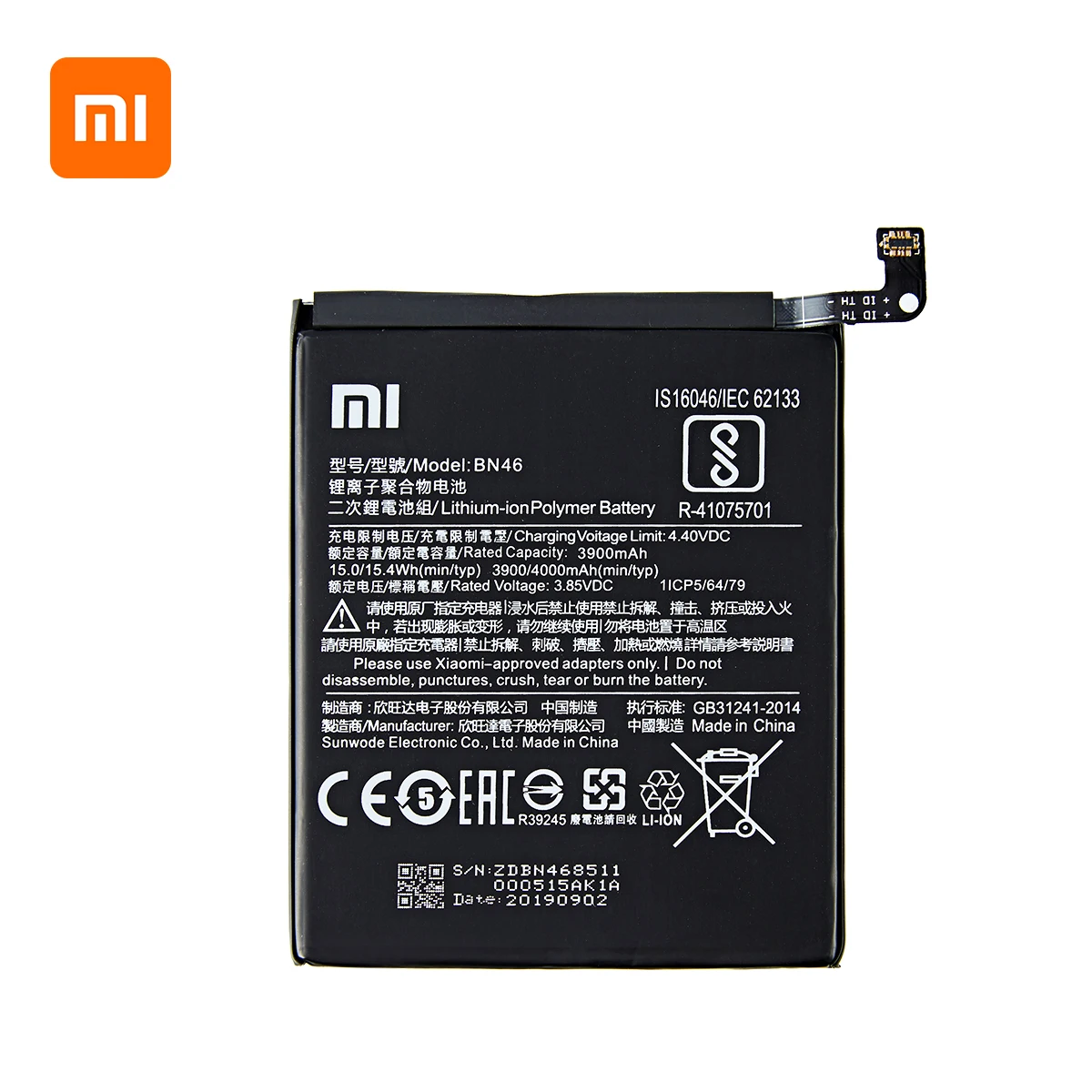 Xiao mi Original BN46 4000mAh de la Batería Para Xiaomi Redmi 7 Redmi7 Redmi Nota 6 Redmi Note6 Note8 Nota 8 BN46 Baterías 2