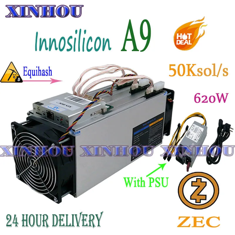 Utiliza Asic Miner Innosilicon A9 ZMaster 50k sol/s Con fuente de alimentación de 750w Equihash Zcash ZEC ZCL ULO de minería de datos Mejor Que Antminer Z9 Z9 mini 2