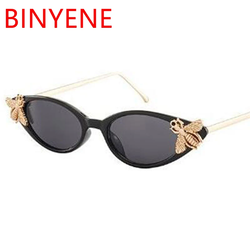 2020 de la Moda de las Señoras de la Vendimia de la Abeja de Gafas de sol Pequeño Leopardo Tonos de las Mujeres sombrillas Gafas Estrecho de Ojo de Gato Gafas de sol UV400 2