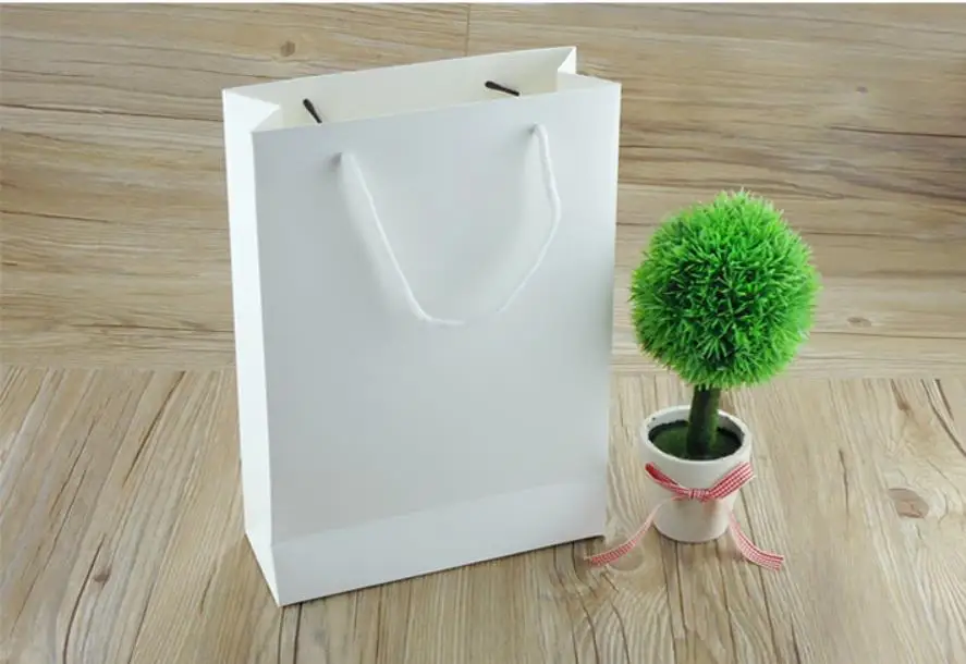 10pcs Varios tamaños diseño Vertical Eco-reutilizables amistosos de cartón blanco de papel, bolsos de mano,de oficina,bolsas,ropa de retículo 2