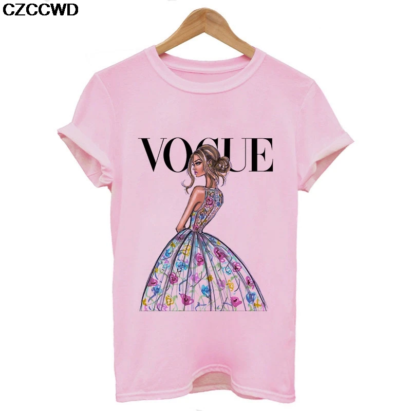 CZCCWD Poleras Mujer De Moda 2019 Otoño Blanco de la Camiseta de Harajuku de la Moda de Vogue Camiseta de Ocio Streetwear Estética Mujeres T-shirt 2