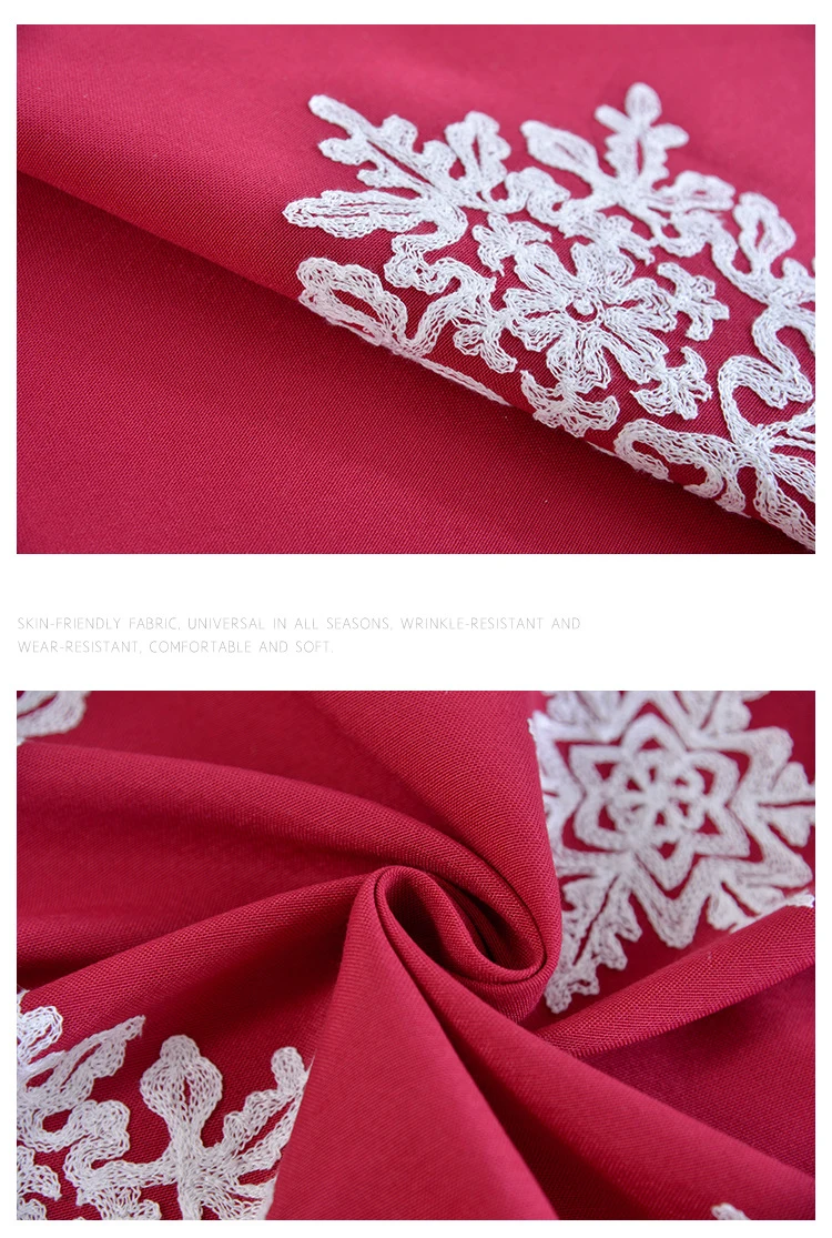 Fiesta De Navidad Mantel De Textiles Para El Hogar Rectángulo Rojo Azul Comedor De Algodón Cubierta De La Mesa Para La Casa Grande De Nieve Decorativos 2