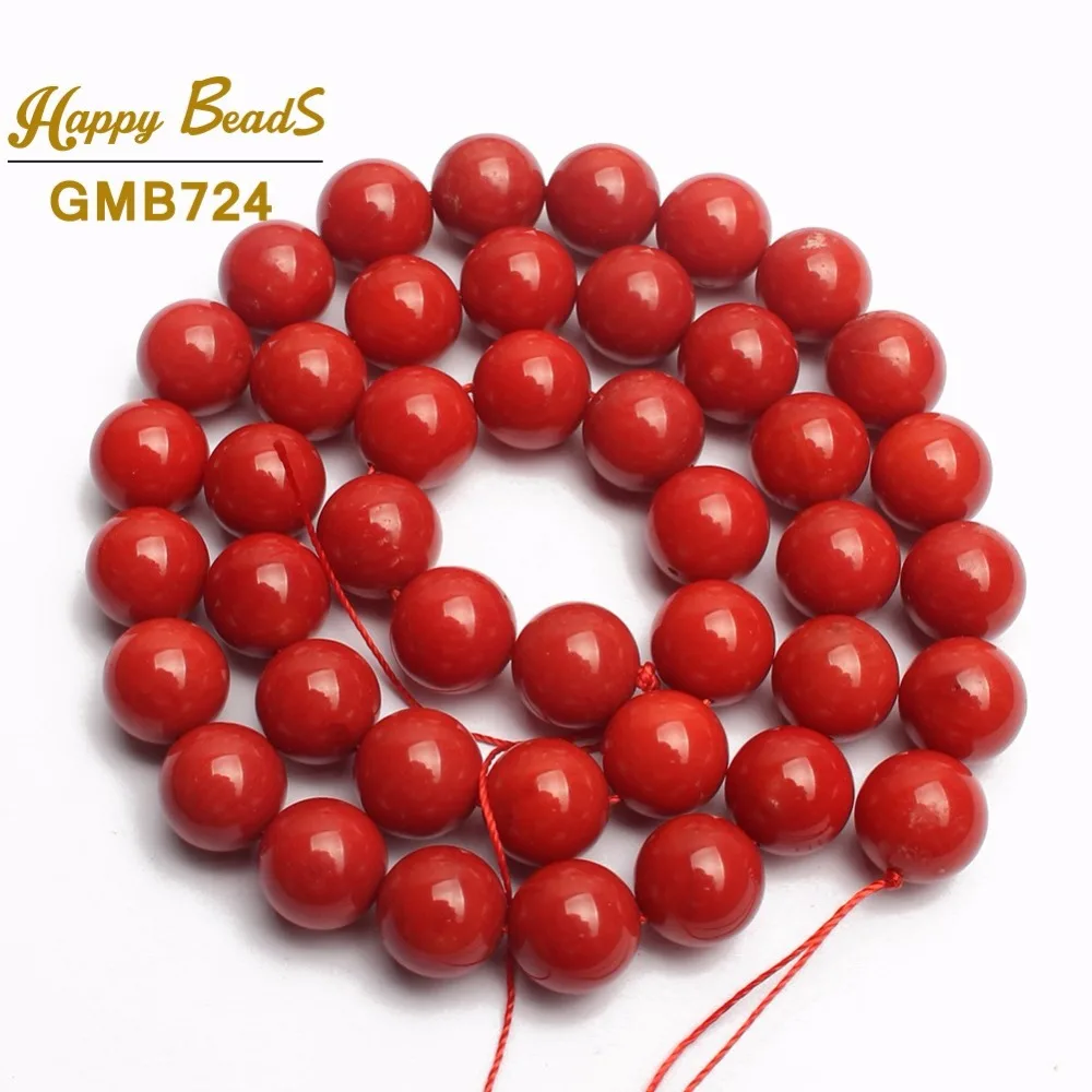 AAA Natural Rojo Coral Perlas Para la Joyería Ronda Suelto Perlas de Bricolaje Pulsera de la Joyería del Collar 15inches 2/3/4/6/8mm-(F01187) 2