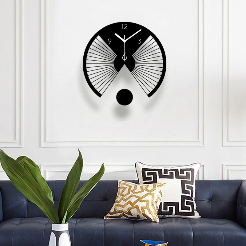 Creativos de Acrílico Rocking Reloj de Pared de la Personalidad en forma de abanico Silencio Reloj de Pared Adecuado para la Sala de estar de la Oficina 2