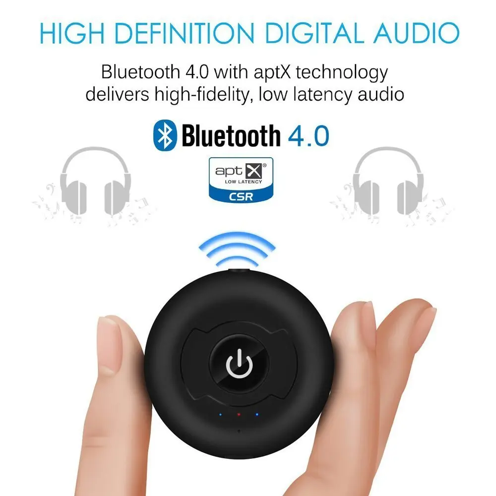Bluetooth inalámbrico Transmisor De TV de Audio Jack de 3,5 mm Aptx Música AUX Bluetooth 4.0 Adaptador Para Dos Auriculares 2